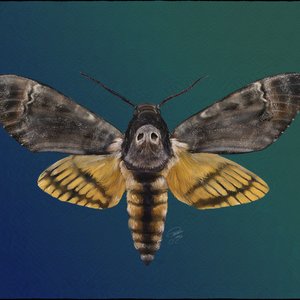 Death's-head Moth. Digital. 2024. Rebelle 7 and Affinity Photo.