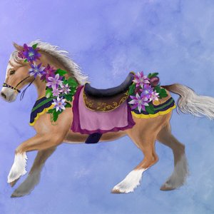 Summer Carousel of Seasons. Passionflower Palomino. Digital. 2023. Krita and Affinity Photo.