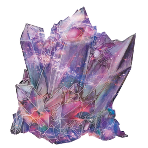 crystal with galaxies inside. Traditional and Digital. 2022. Ink and digital.